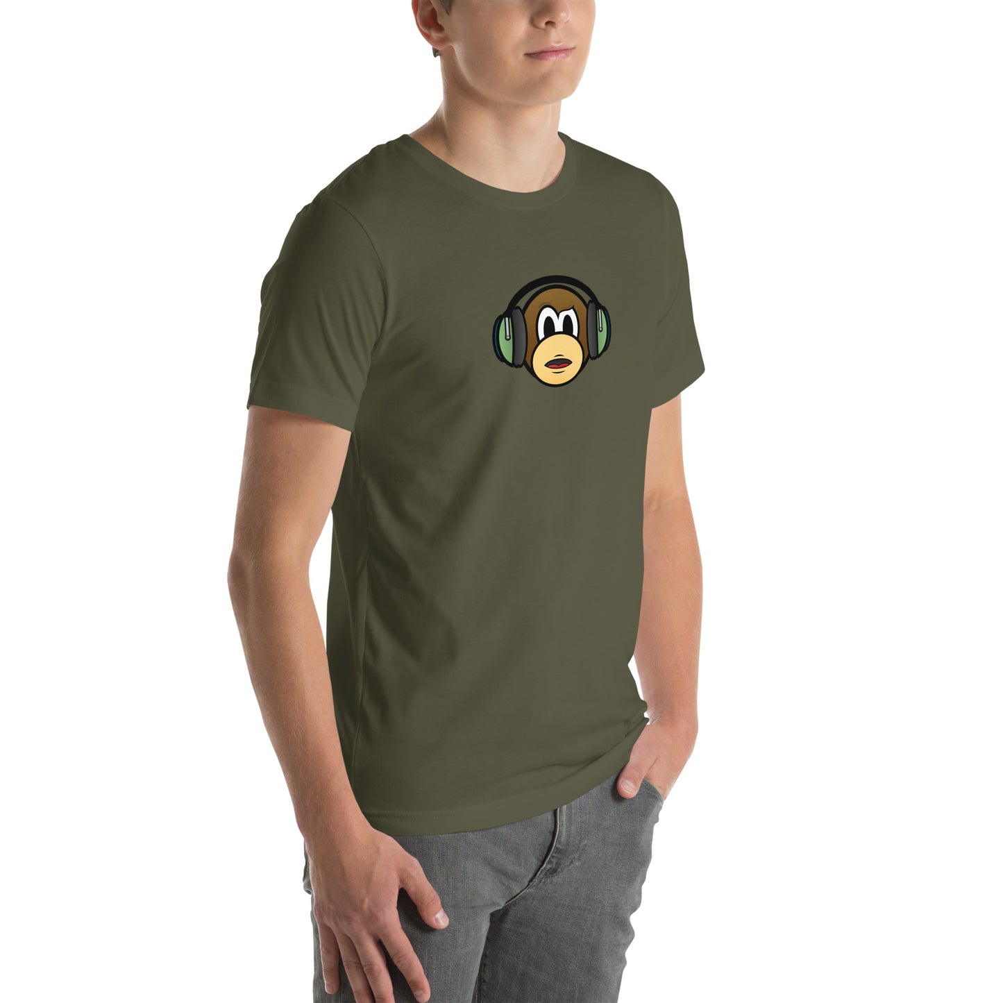 Mannen T-shirt - Monkey with Headphones