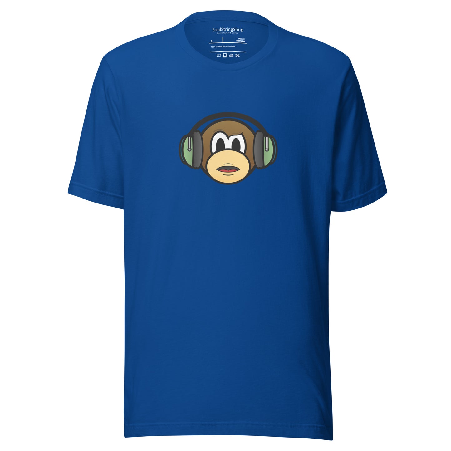 Mannen T-shirt - Monkey with Headphones