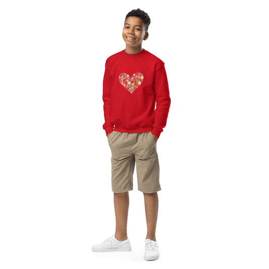 Kids sweatshirt - Heart Shaped Flowers