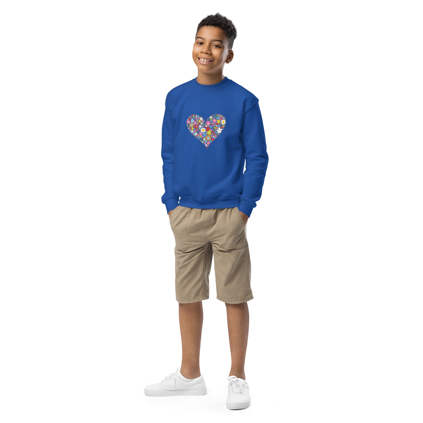 Kids sweatshirt - Heart Shaped Flowers