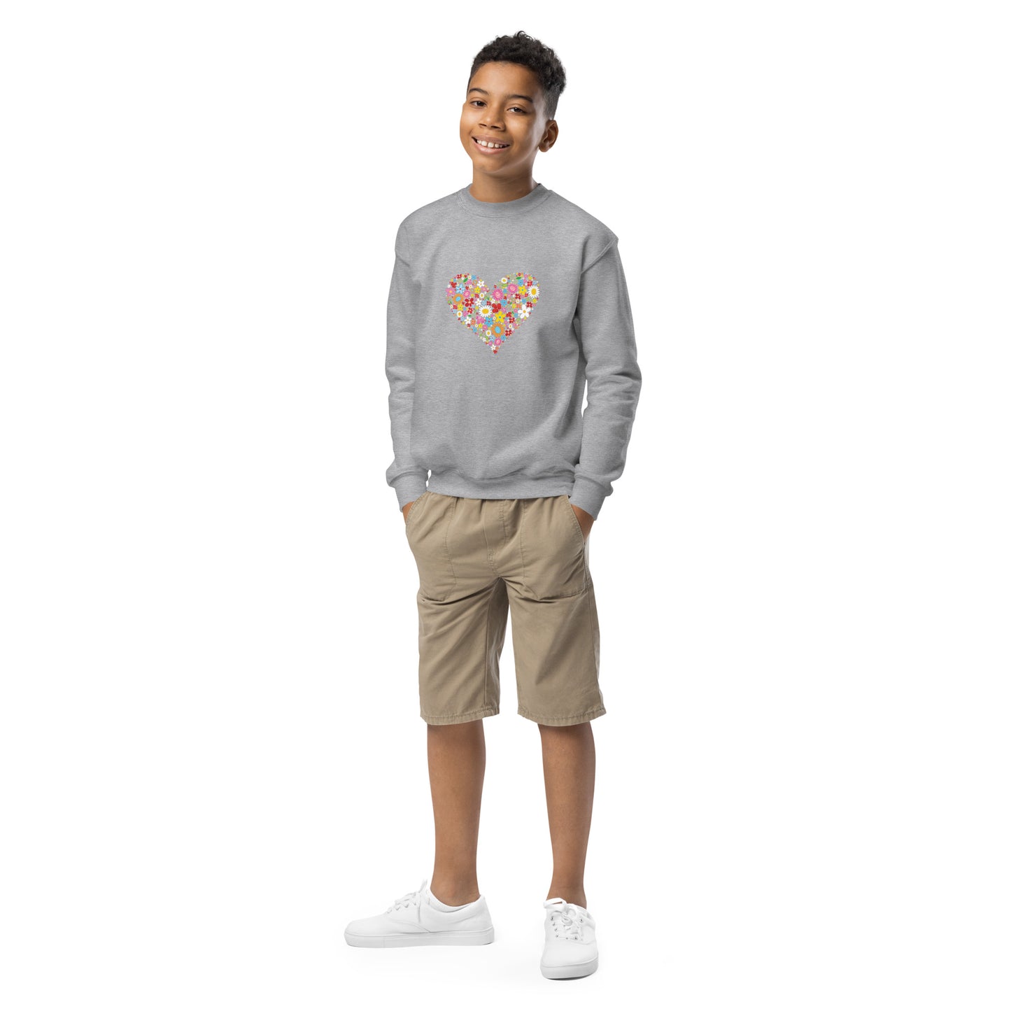 Kids sweatshirt - Heart Shaped Flowers