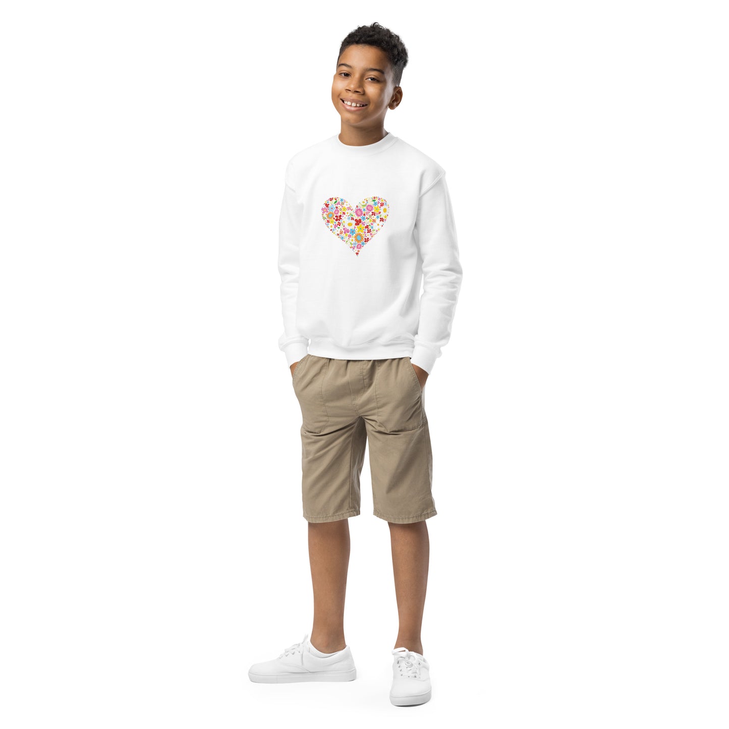 Kids sweatshirt - Heart Shaped Flowers